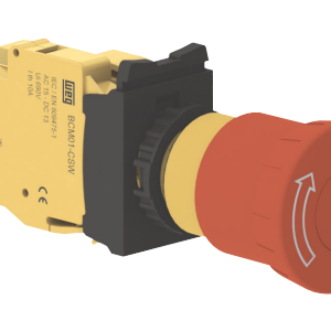 BOTAO CSW-BESG-00000001-3VF EMERGENCIA COM TRAVA GIRA SOLTA 22 mm DE RESINA TERMOPLASTICA